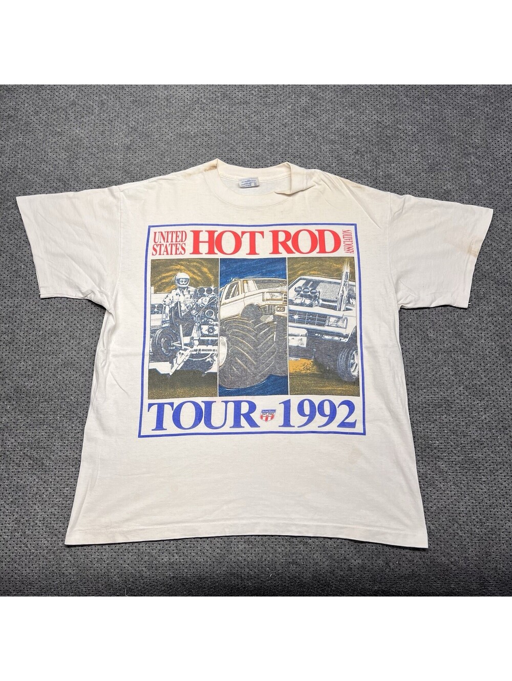 Vintage 1992 Hot Rod Association Tour Racing NASCAR T-Shirt XL Rare Men’s White